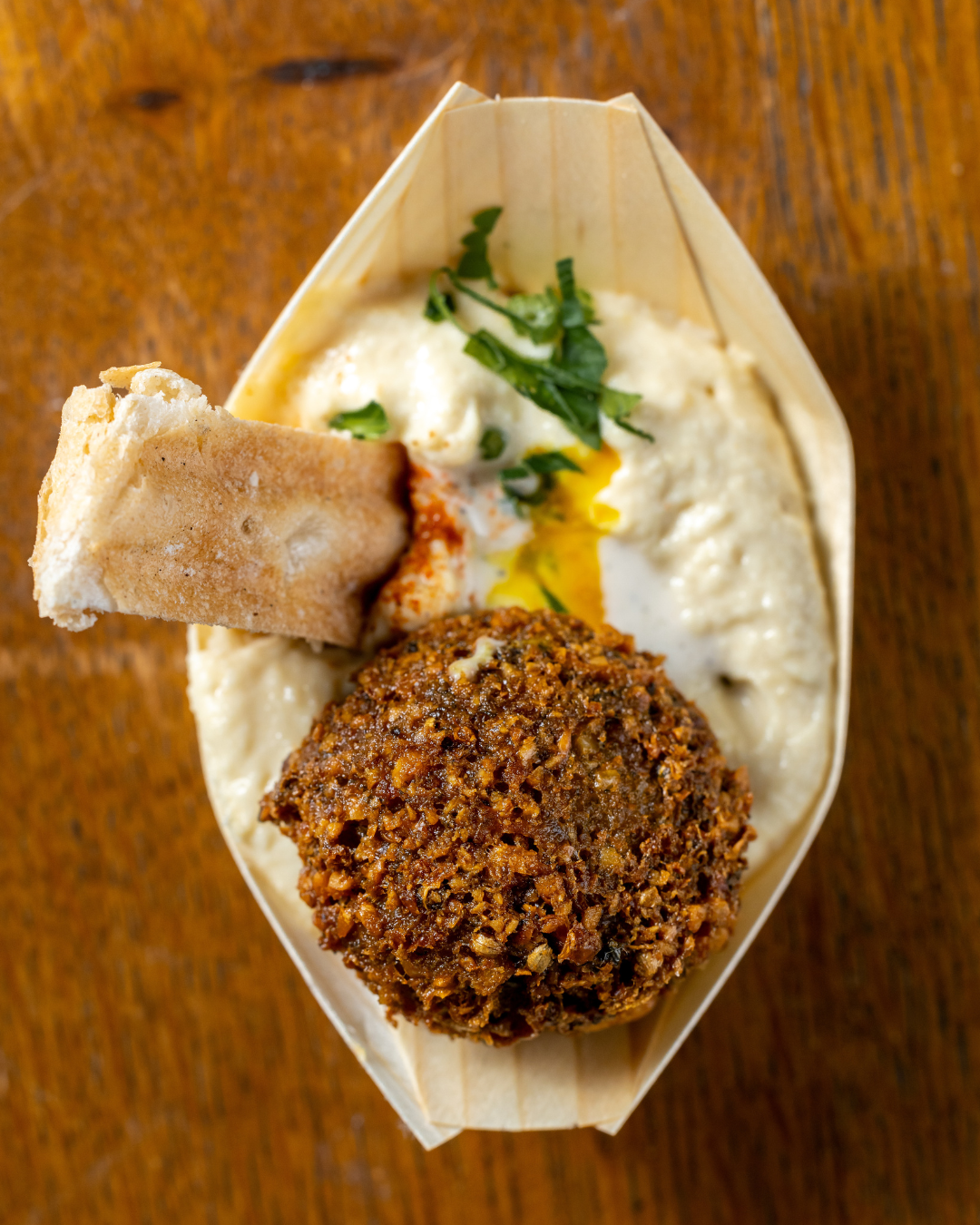 Hummus & Falafel-Schiffchen (3€/Stk)