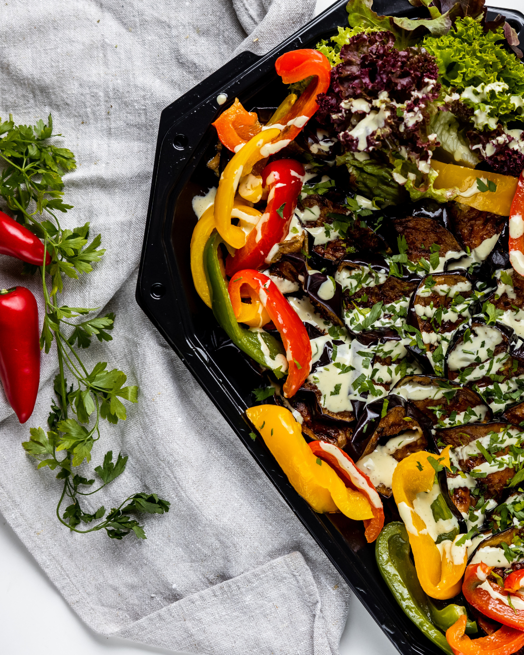 Orientalische Grillgemüse Platte